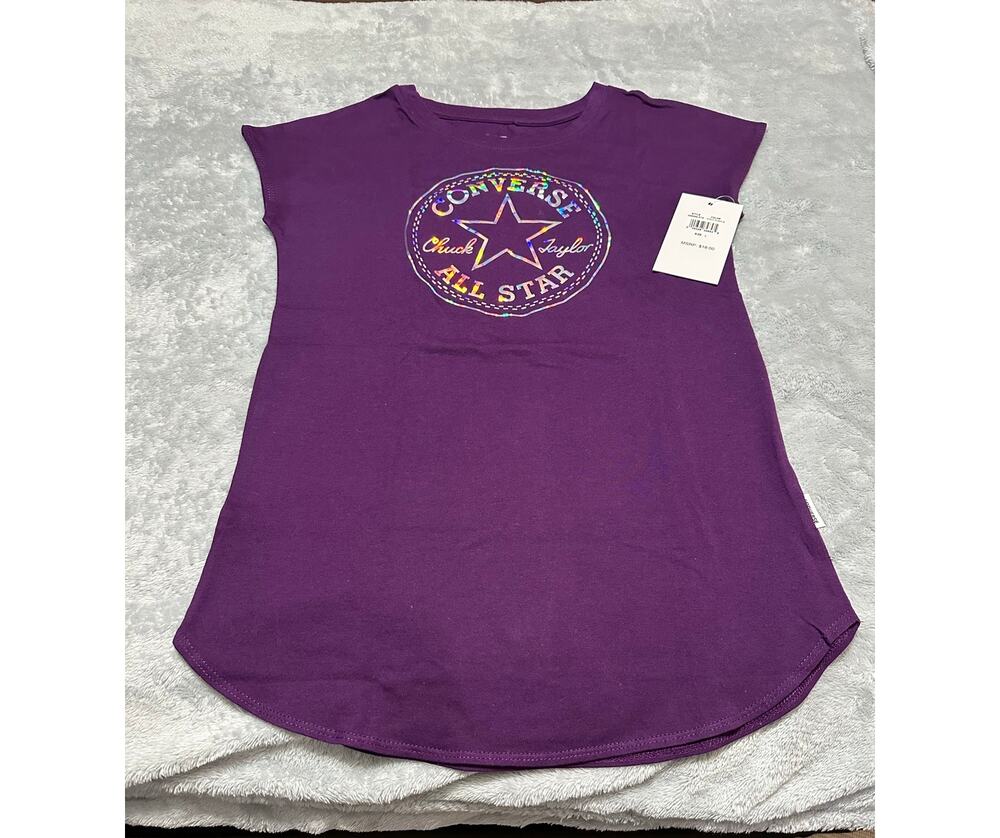 NEW Converse Purple/Holographic T-Shirt Size: Teen Large